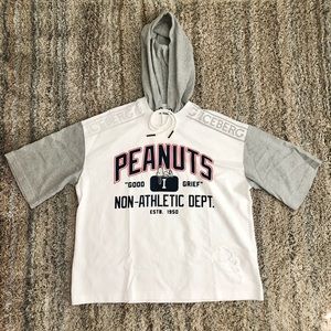 ICEBERG PEANUTS HOODIE TEE T SHIRT MENS SIZE MEDIUM NEW WITH TAGS WHITE GREY